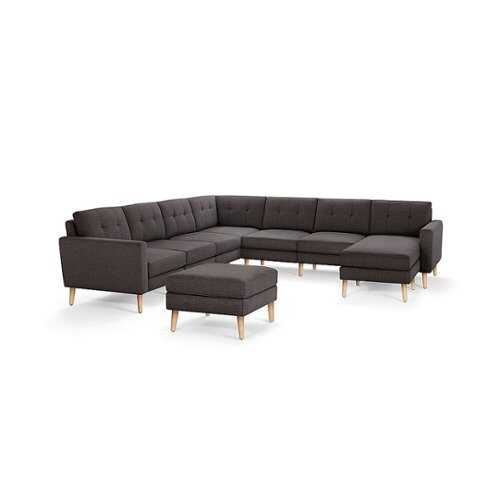 Rent to own Burrow - Mid-Century Nomad 7-Seat Corner Sectional with Chaise and Ottoman - Charcoal