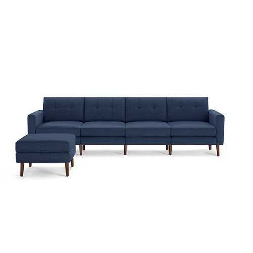 Rent to own Burrow - Mid-Century Nomad King Sofa with Ottoman - Navy Blue