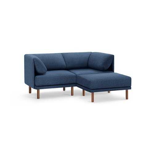 Rent to own Burrow - Contemporary Range 2-Seat Sofa with Attachable Ottoman - Navy Blue