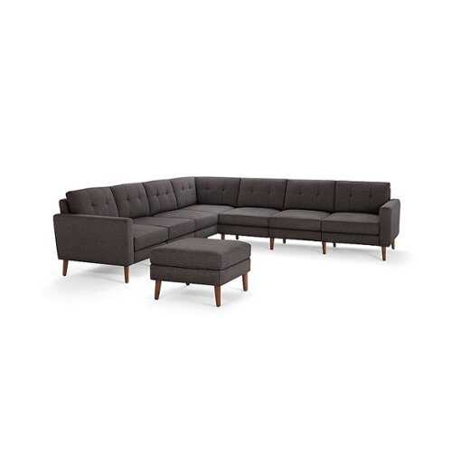 Rent to own Burrow - Mid-Century Nomad 7-Seat Corner Sectional with Ottoman - Charcoal