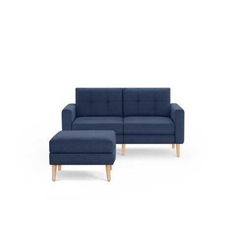 Rent to own Burrow - Mid-Century Nomad Loveseat with Ottoman - Navy Blue