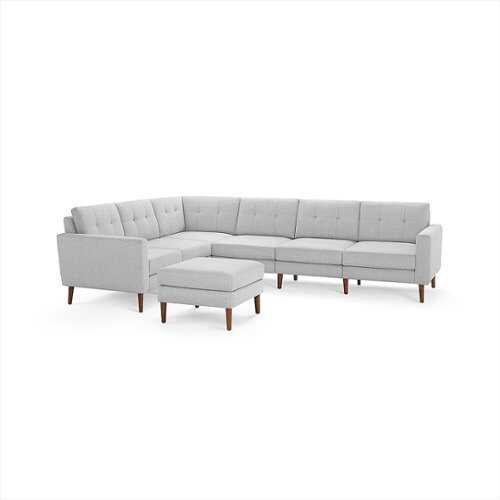 Rent to own Burrow - Mid-Century Nomad 6-Seat Corner Sectional with Ottoman - Crushed Gravel