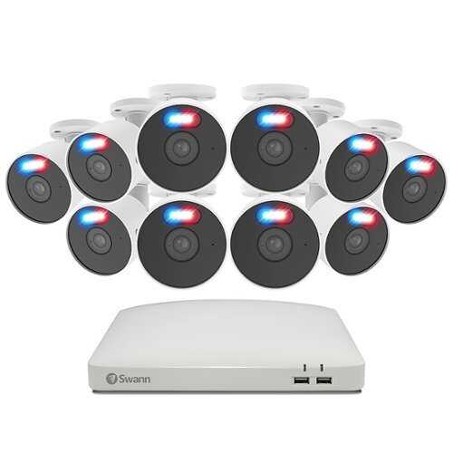 Rent to own Swann - 16 Channel, 10 Enforcer 1080P 1-Way Audio Cameras, Indoor/Outdoor, 1TB DVR Security Surveillance System with Analytics