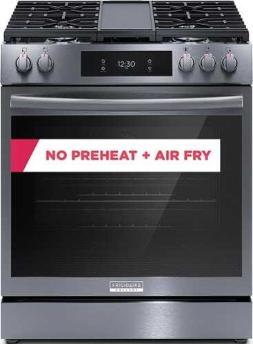 Rent to own Frigidaire - 30" Front Control Gas Range with Total Convection - Black Stainless Steel