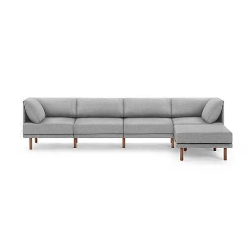 Rent to own Burrow - Contemporary Range 4-Seat Sofa with Attachable Ottoman - Stone Gray