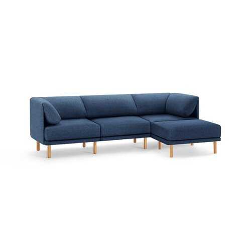 Rent to own Burrow - Contemporary Range 3-Seat Sofa with Attachable Ottoman - Navy Blue