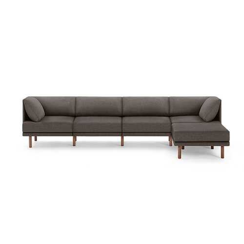 Rent to own Burrow - Contemporary Range 4-Seat Sofa with Attachable Ottoman - Heather Charcoal
