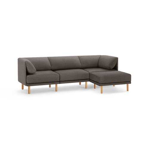Rent to own Burrow - Contemporary Range 3-Seat Sofa with Attachable Ottoman - Heather Charcoal