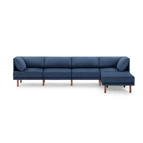 Rent to own Burrow - Contemporary Range 4-Seat Sofa with Attachable Ottoman - Navy Blue