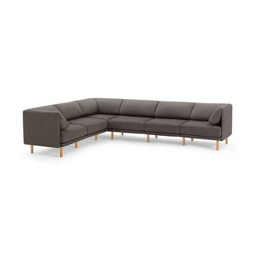 Rent to own Burrow - Contemporary Range 6-Seat Sectional - Heather Charcoal
