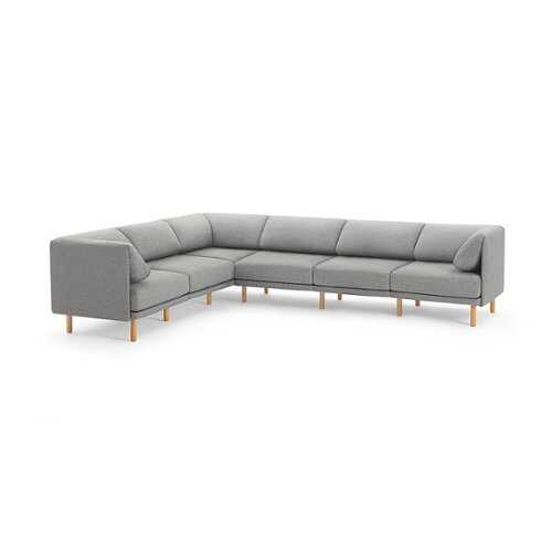 Rent to own Burrow - Contemporary Range 6-Seat Sectional - Stone Gray