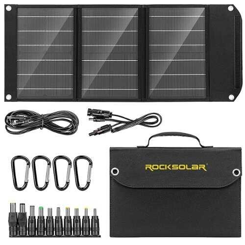 Rent to own Rocksolar - Foldable Portable 30W Solar Panel - Black