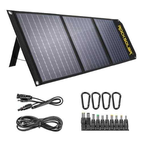 Rent to own Rocksolar - 60W Foldable Portable Solar Panel - Black