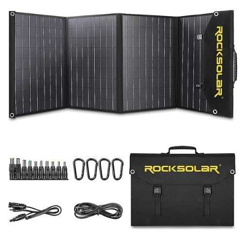 Rent to own Rocksolar - Foldable Portable 100W Solar Panel - Black
