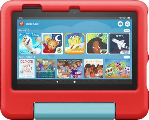 Rent To Own - Amazon - Fire 7 Kids Ages 3-7 (2022) 7" tablet with Kid-Proof Case Wi-Fi 16 GB - Red