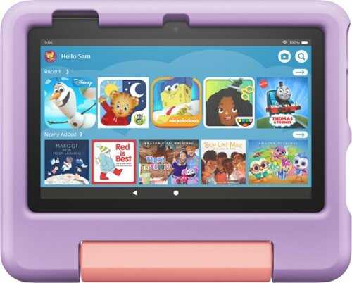 Rent to own Amazon - Fire 7 Kids Ages 3-7 (2022) 7" tablet with Kid-Proof Case Wi-Fi 32 GB - Purple