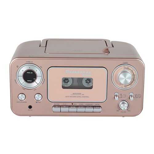 Rent to own Studebaker - Portable Stereo CD Player with Bluetooth, AM/FM Stereo Radio and Cassette Player/Recorder - Rose Gold