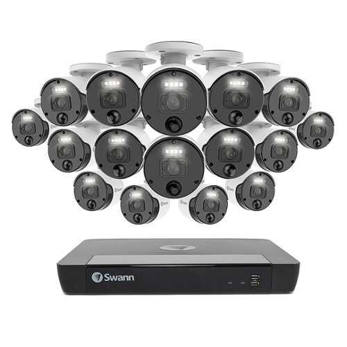 Rent To Own - Swann - Master Series 16-Channel, 16-Camera, Indoor/Outdoor PoE Wired 4K UHD 2TB HDD NVR Security Surveillance System