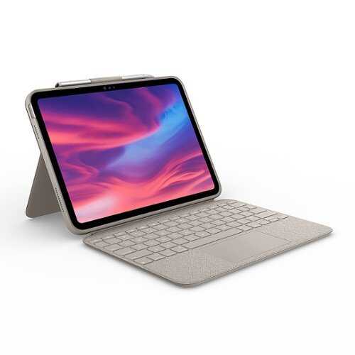 Rent to own Logitech - Combo Touch Keyboard and Trackpad Case for Apple iPad (10th Gen) with Detachable Backlit Keyboard - Sand