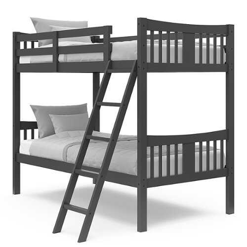 Rent to own Storkcraft - Caribou Solid Hardwood Twin Bunk Bed - Gray