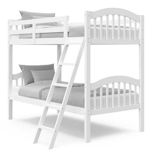 Rent to own Storkcraft - Long Horn Solid Hardwood Twin Bunk Bed - White