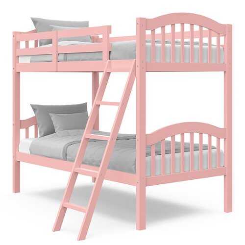 Rent to own Storkcraft - Long Horn Solid Hardwood Twin Bunk Bed - Pink