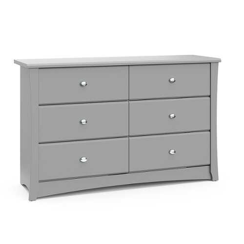 Rent to own Storkcraft - Crescent 6-Drawer Double Dresser - Pebble Gray