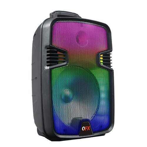 Rent to own QFX - Portable Bluetooth Speaker with Liquid Motion Party Lights - Black