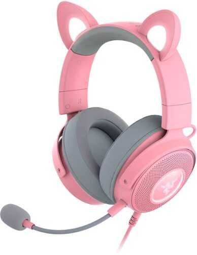 Rent to own Razer Kraken Kitty Edition V2 Pro Wired RGB Gaming Headset with Interchangeable Ears - Quartz Pink