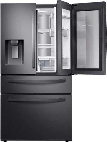 Rent to own Samsung - 27.8 cu. ft. 4-Door French Door Refrigerator with Food Showcase Fingerprint Resistant - Black Stainless Steel