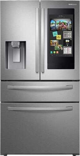 Rent to own Samsung - Family Hub 27.7 Cu. Ft. 4-Door French Door  Fingerprint Resistant Refrigerator - Stainless steel