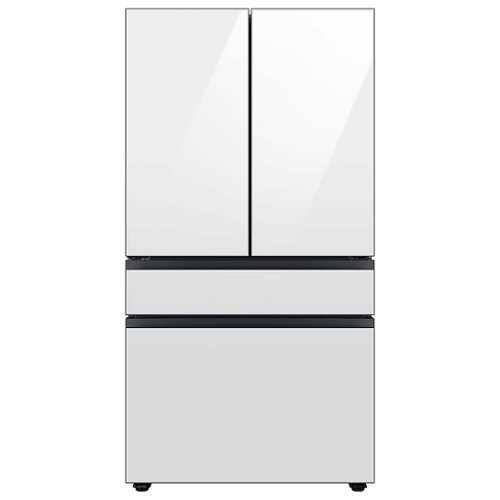 Rent to own Samsung - Bespoke 23 cu. ft. Counter Depth 4-Door French Door Refrigerator with Beverage Center - White Glass