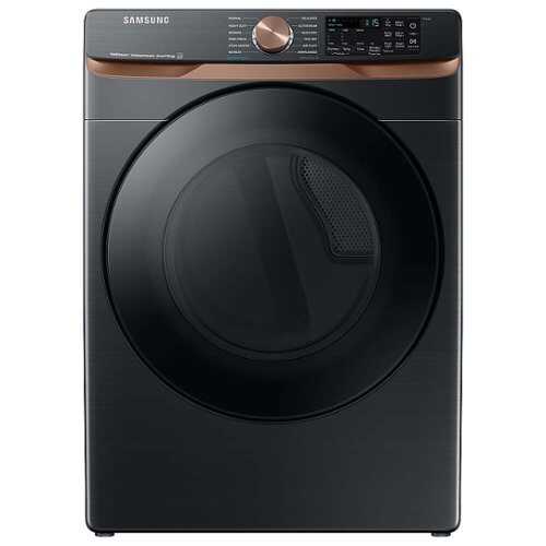 Rent to own Samsung - 7.5 cu. ft. Smart Electric Dryer with Steam Sanitize+ and Sensor Dry - Brushed Black