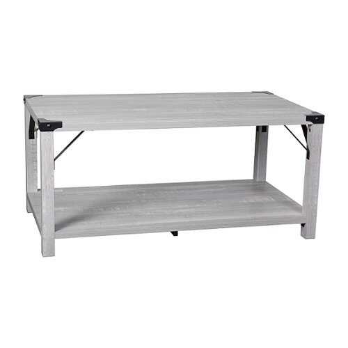 Rent to own Flash Furniture - Wyatt 2-Tier Coffee Table with Black Metal Side Braces and Corner Caps - Aspen Gray