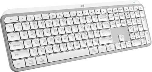 Rent to own Logitech - MX Keys S Advanced Full-size Wireless Scissor Keyboard for PC and Mac with Backlit keys - Pale Gray