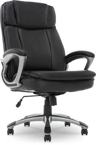 Rent to own Serta - Fairbanks Bonded Leather Big and Tall Executive Office Chair - Black