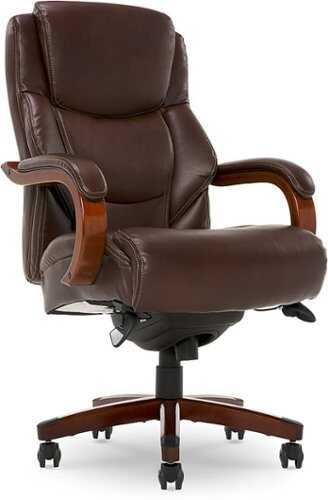 Rent to own La-Z-Boy - Delano Big & Tall Bonded Leather Executive Chair - Chestnut Brown
