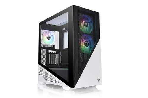 Rent to own Thermaltake - Divider 370 Tempered Glass Snow Edition ARGB Mid Tower Case - White