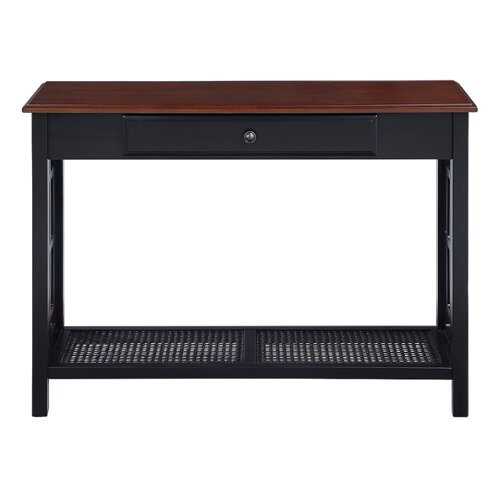 Rent to own OSP Home Furnishings - Oxford Foyer Table - Black Frame / Cherry Top