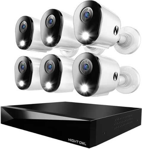 Rent to own Night Owl - 12 Channel 6 Camera Wired 4K 2TB DVR Security System - White
