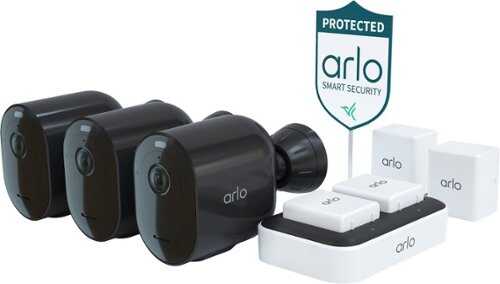 Rent to own Arlo - Pro 5S 2K 3 Camera Indoor/Outdoor Wire Free Spotlight Security Camera Bundle - Black