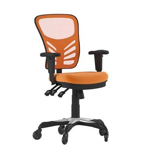 Rent to own Flash Furniture - Mid-Back Ergonomic Multifunction Mesh Chair with Polyurethane Wheels - Orange