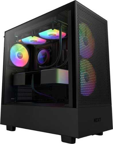 Rent to own NZXT - H5 Flow RGB ATX Mid-Tower Case with RGB Fans - Black