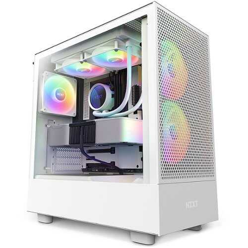 Rent to own NZXT - H5 Flow RGB ATX Mid-Tower Case with RGB Fans - White