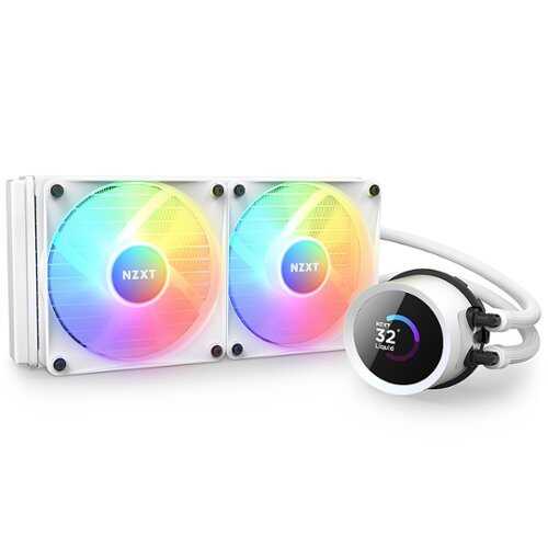 Rent to own NZXT - Kraken 240 RGB - 240mm AIO liquid cooler - 1.54" LCD display with F Series RGB Core Fans - White - White