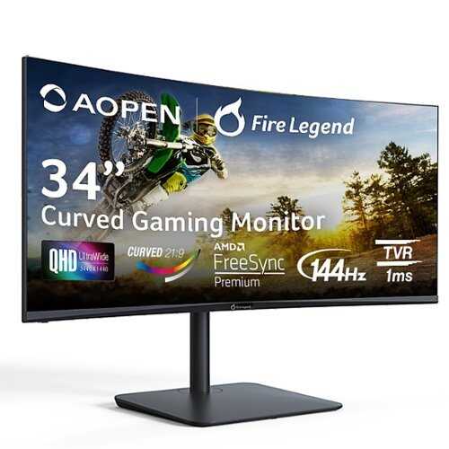 Rent to own Acer - AOPEN 34HC5CUR Pbiiphx 34” LED UWQHD Curved FreeSync Monitor (1 x Display Port 1.4 & 2 x HDMI 2.0 Ports)