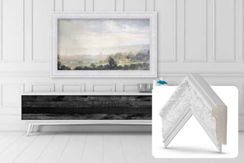 Rent to own Deco TV Frames - Premiere Bezel for Samsung the Frame TV - 32" - Tuscan Gloss White