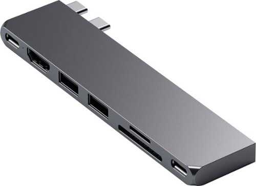 Rent to own Satechi - PRO Hub Slim USB-C Hub 7-in-1 w/ USB 4 Port, 4K HDMI, USB3.2 Gen 2, SD/TF Card Reader, and 100W USB C PD for Mac - Space Gray
