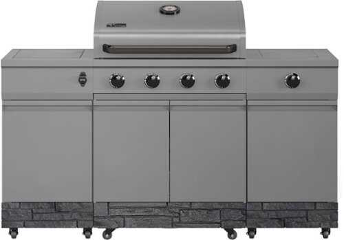 Rent to own TYTUS Grills - TYTUS Fresno Series Graphite Stacked Stone Island Grill - Gray