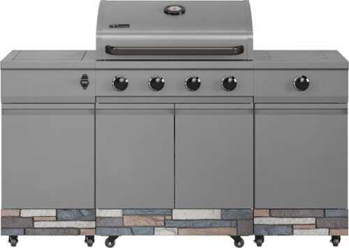 Rent to own TYTUS Grills - TYTUS Fresno Series Ash Stacked Stone Island Grill - Gray